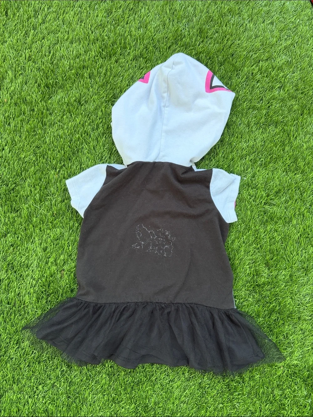Girls White & Black Spider-Gwen Hooded Costume Dress marvel spider-man size 2t